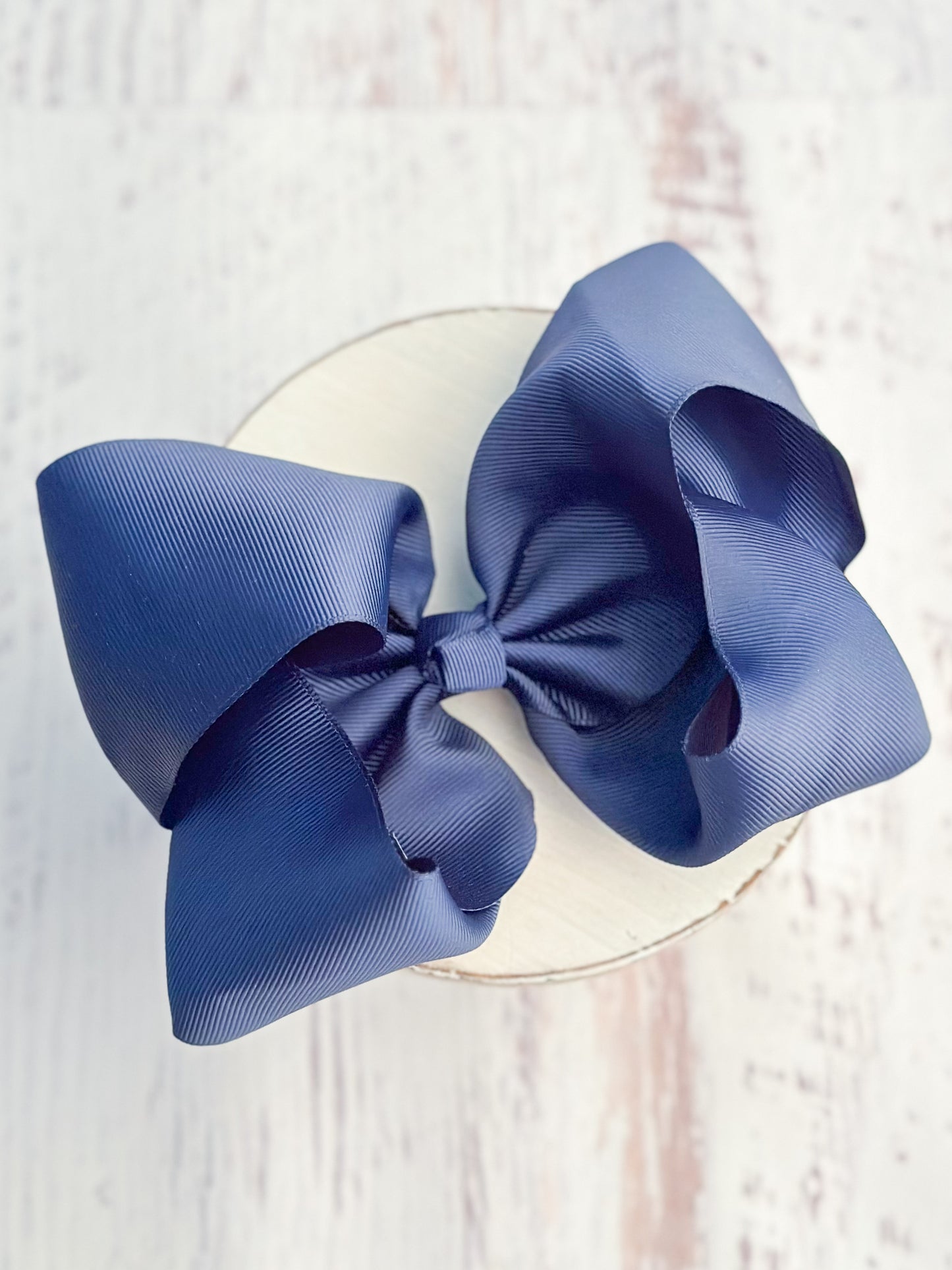 navy texas size hair bow