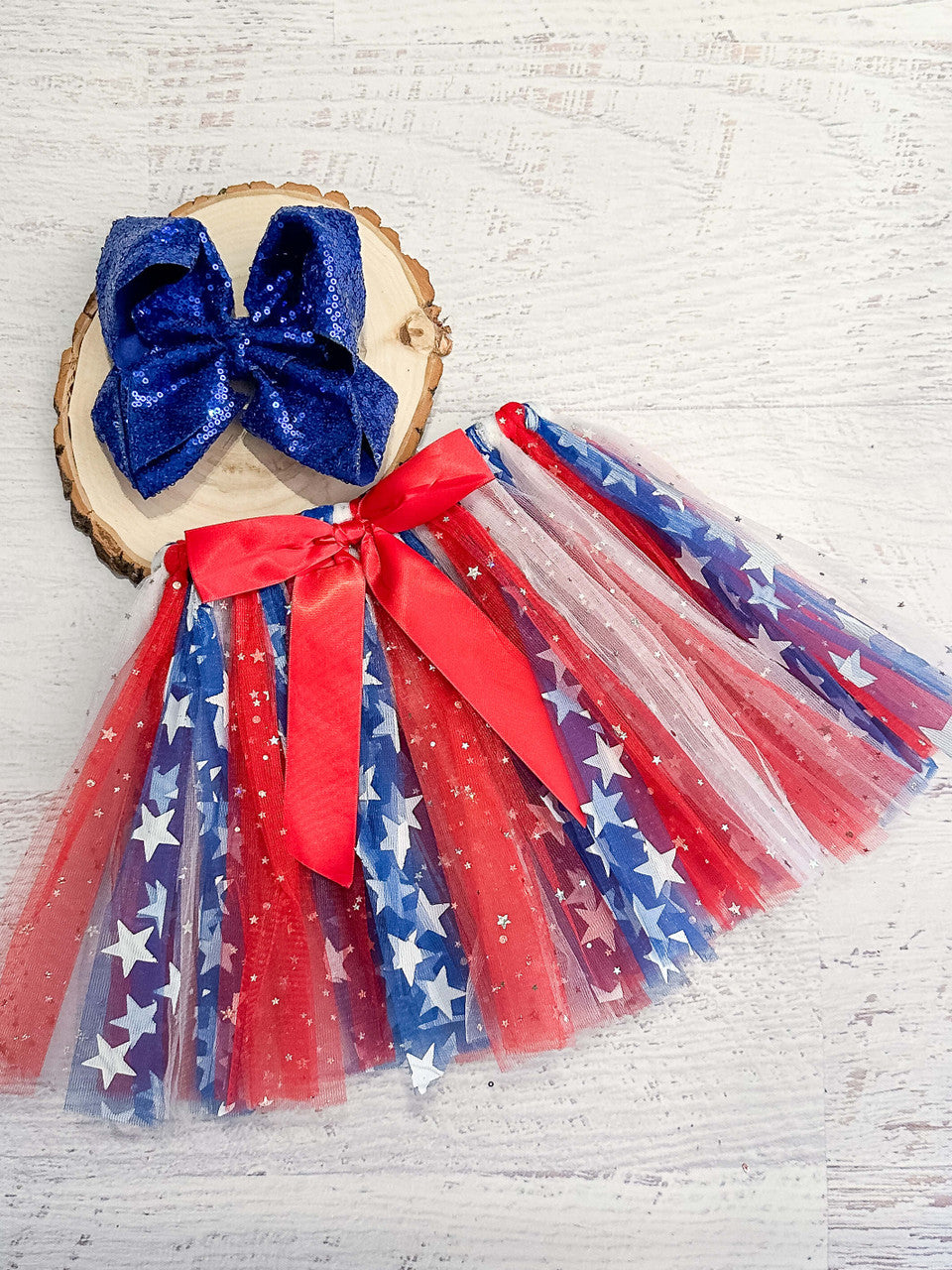 Red white & blue tie tutu