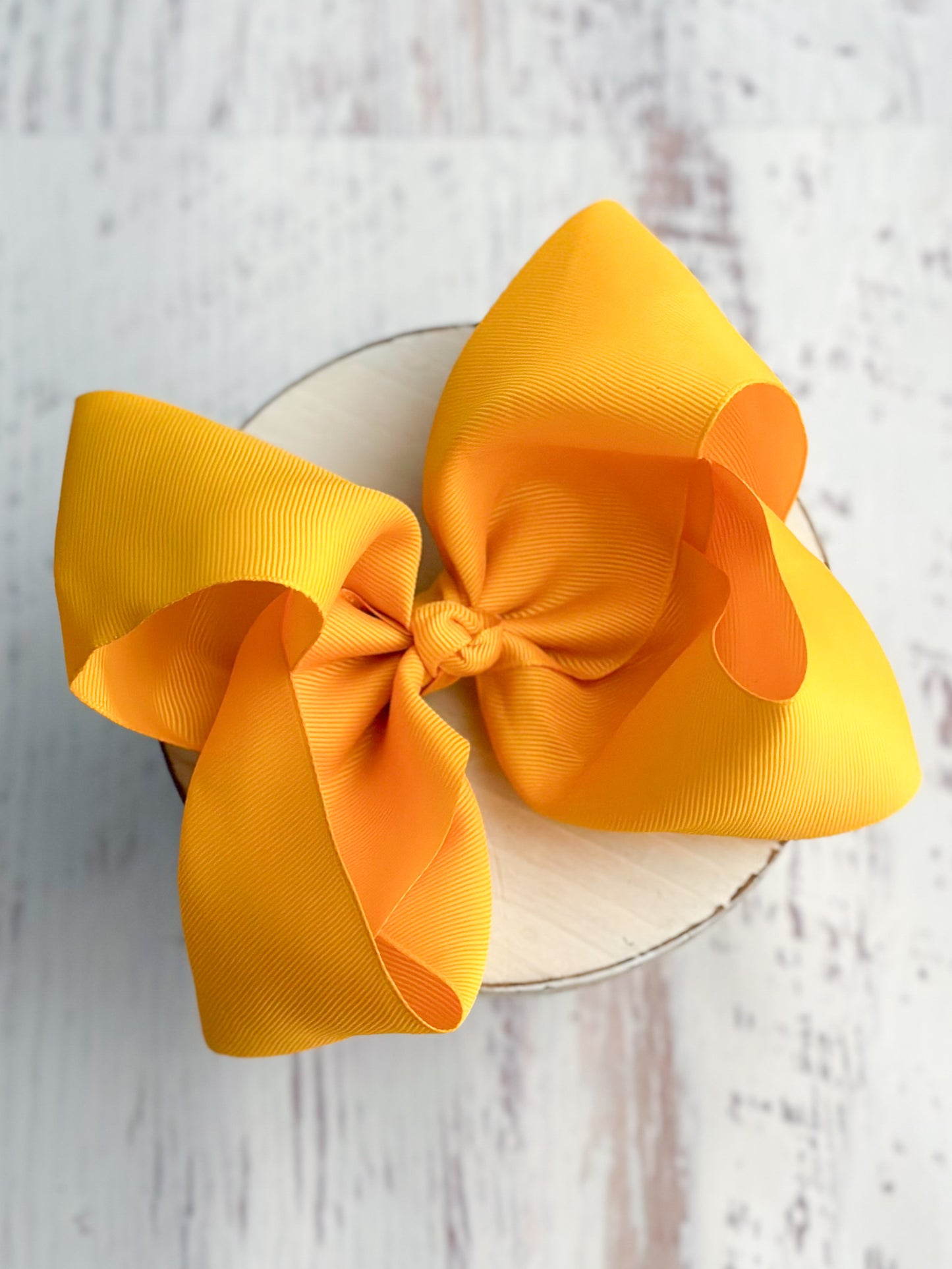 mustard texas size hair bow