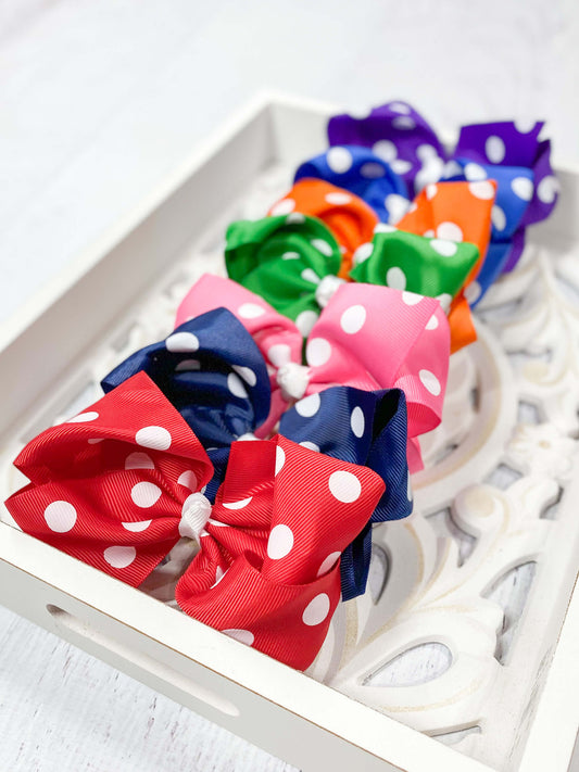 Polka Dot Hair Bow (All Colors)