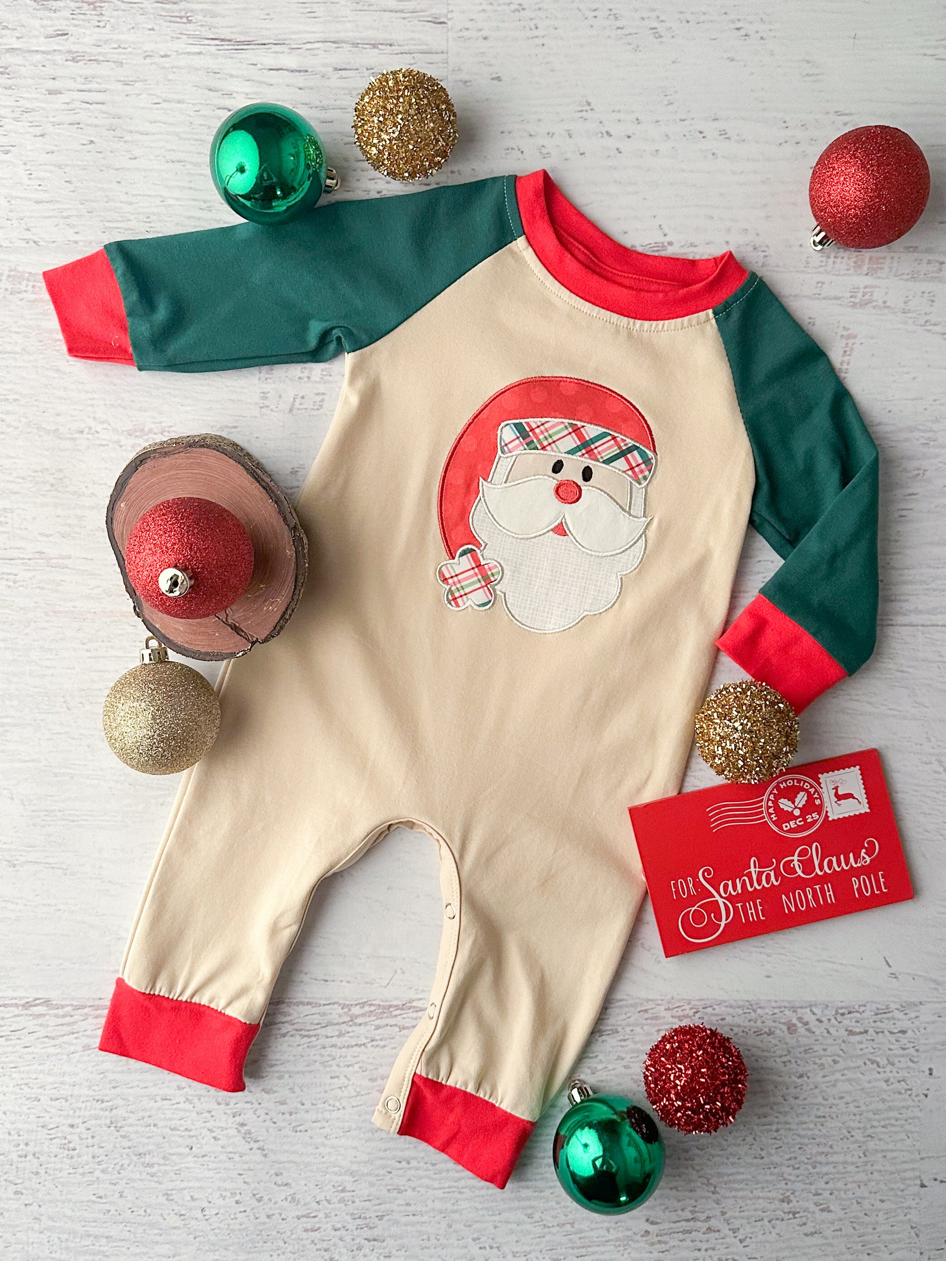 Vintage Santa Applique Infant Boy's Onesie