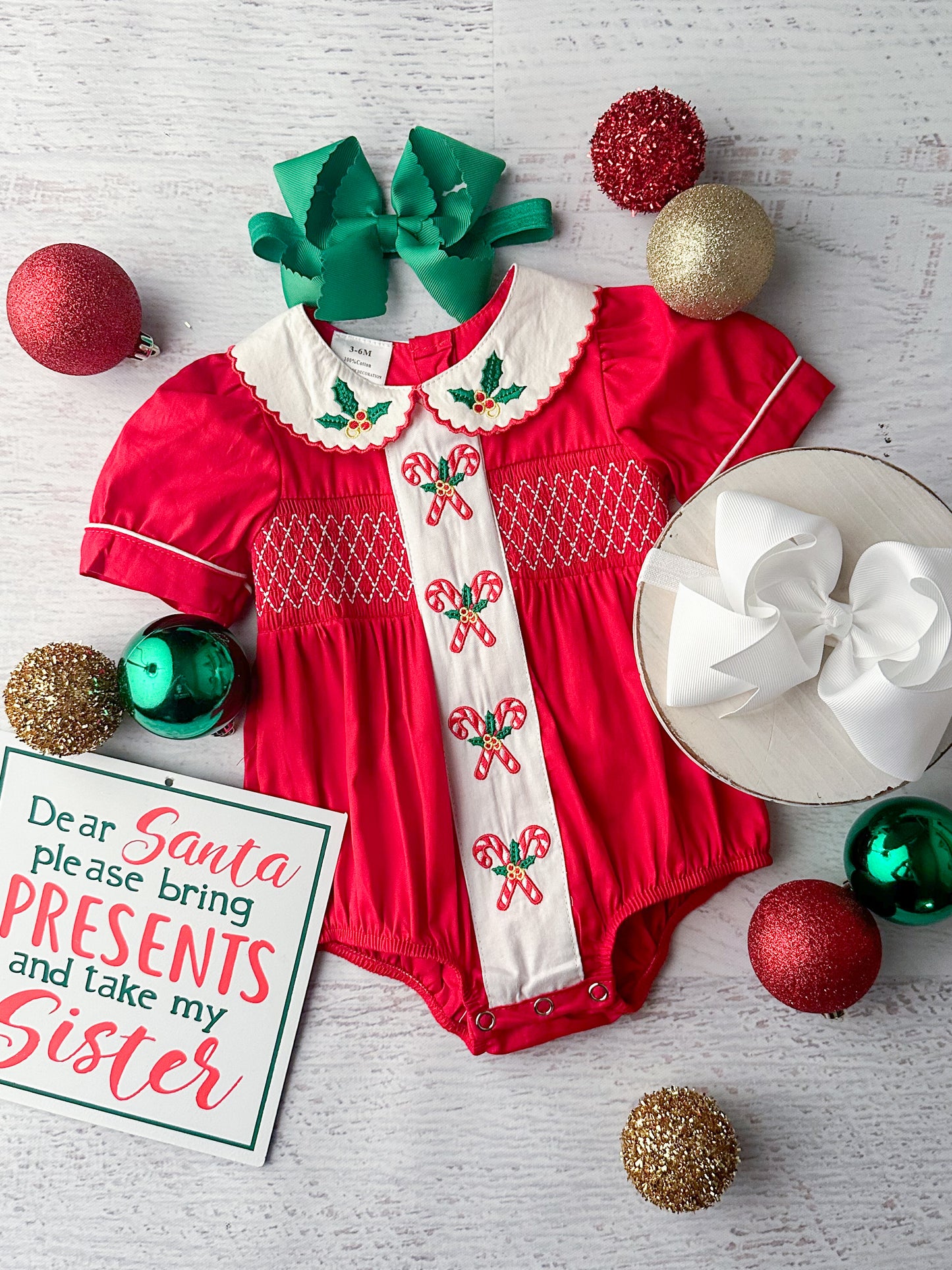 Candy Cane Dreams Red Infant Onesie