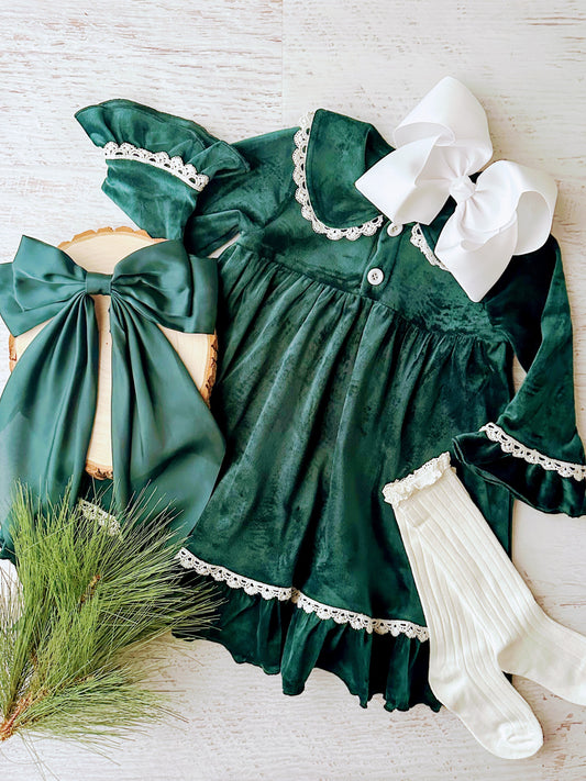 Green Velvet Girl's Nightgown