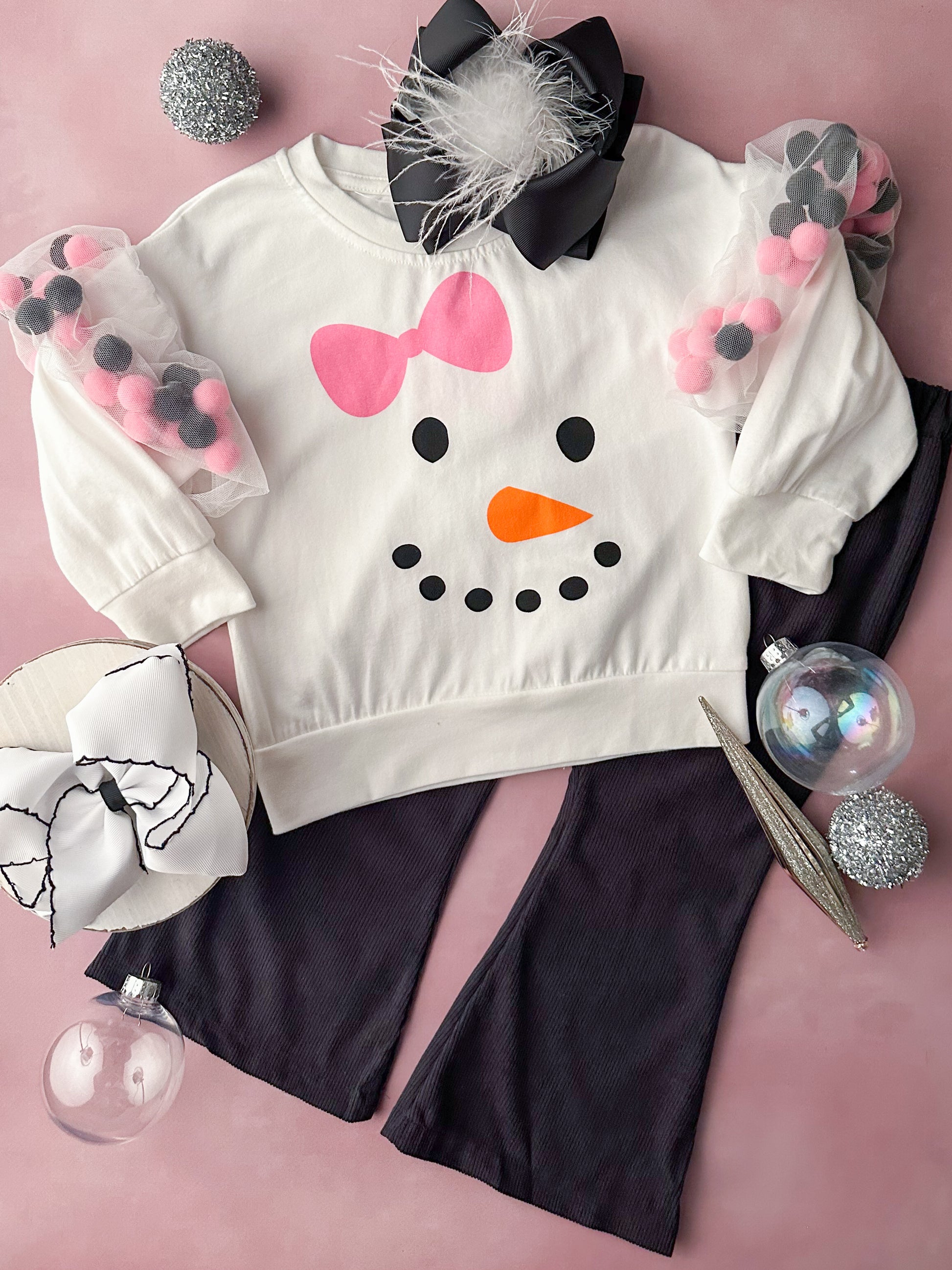 Snowgirl and Pom Pom Bell Bottoms Set