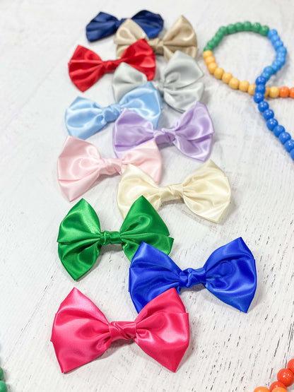 Satin hair bows in several colors