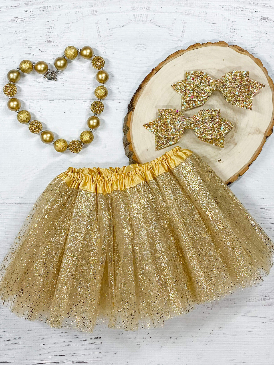 Gold sparkle baby tutu.