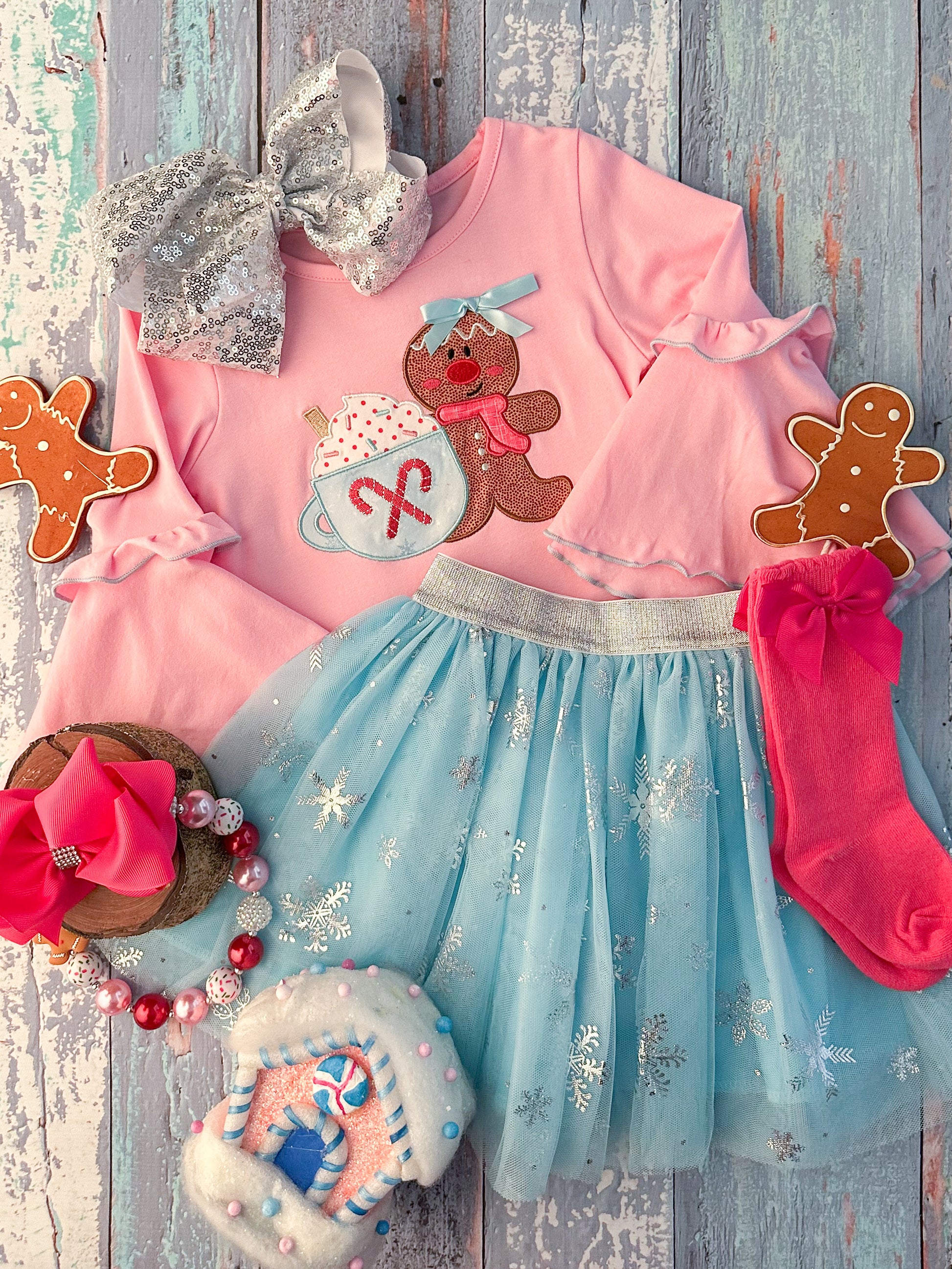 Hot Cocoa & Gingerbread Skirt Set