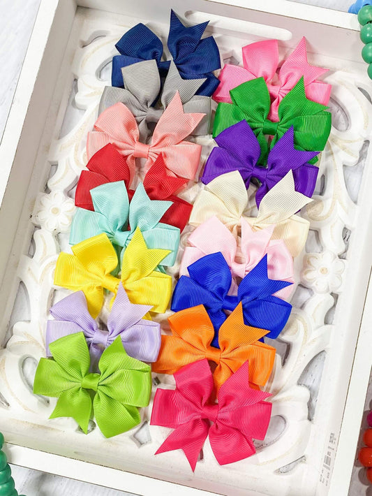 Solid Color Pinwheel Hair Bows in several colors