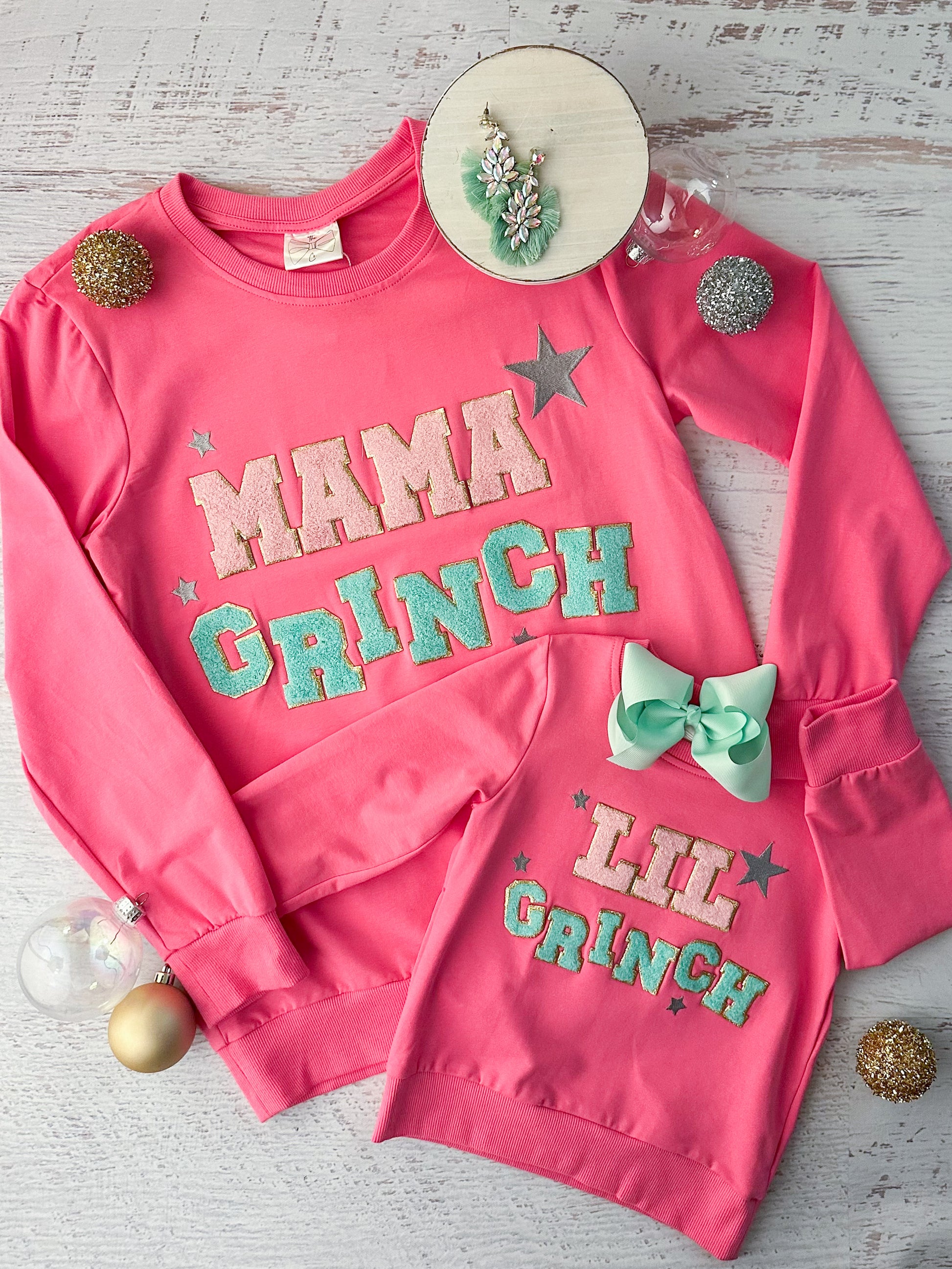 Mommy & Me Mama & Lil  Grinch Sweatshirt