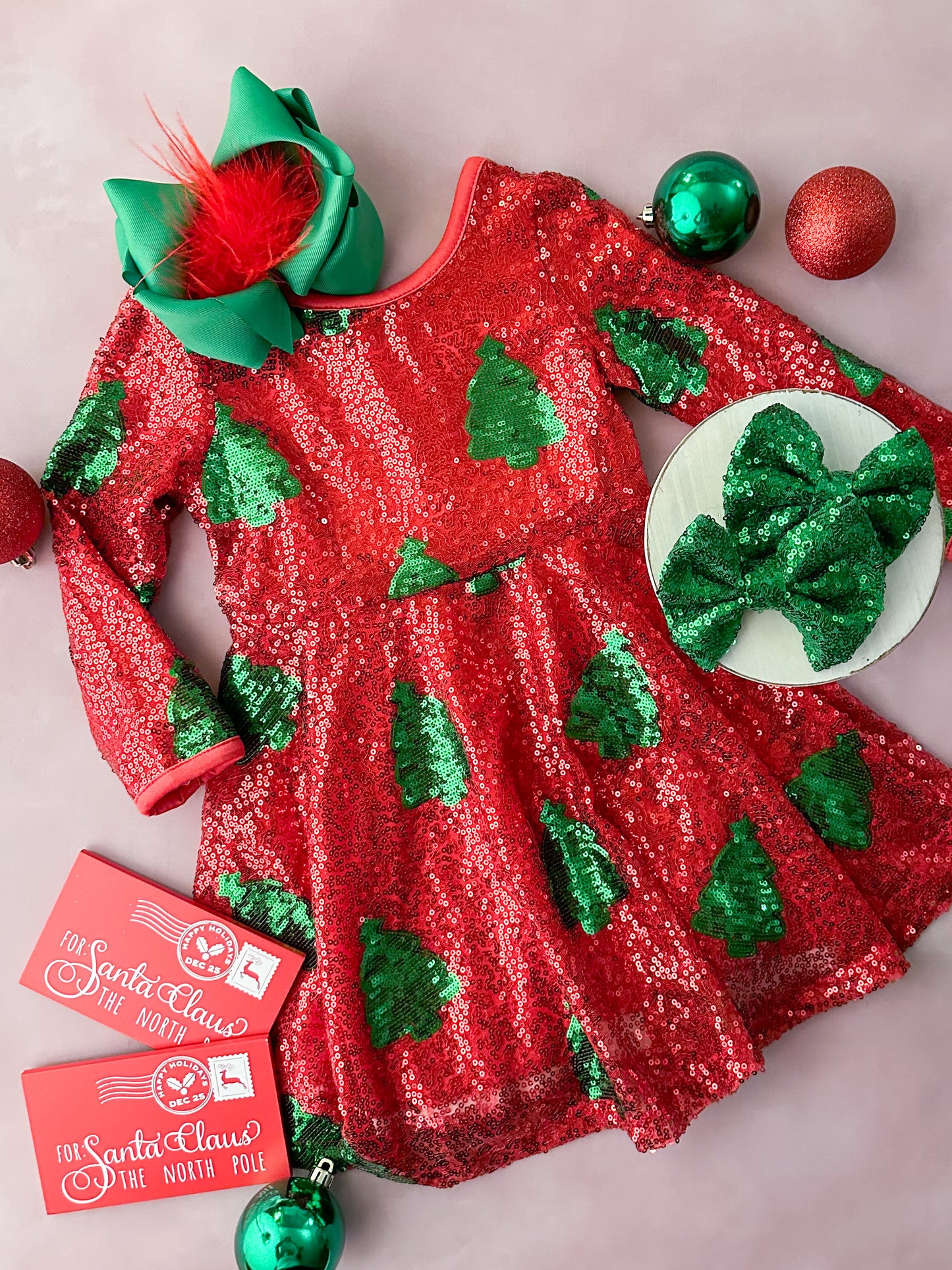 Christmas Tree Sequin Twirl Dress