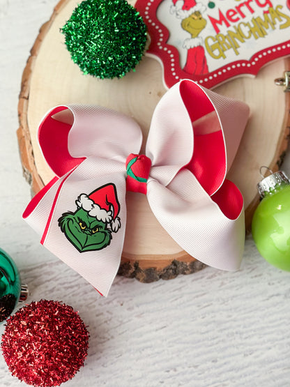 Double Loop Grinch Hair Bow