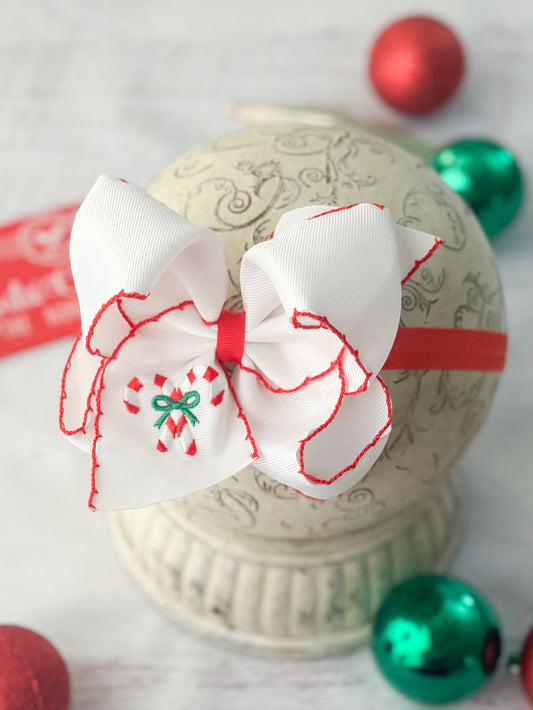 Candy Cane bow headband