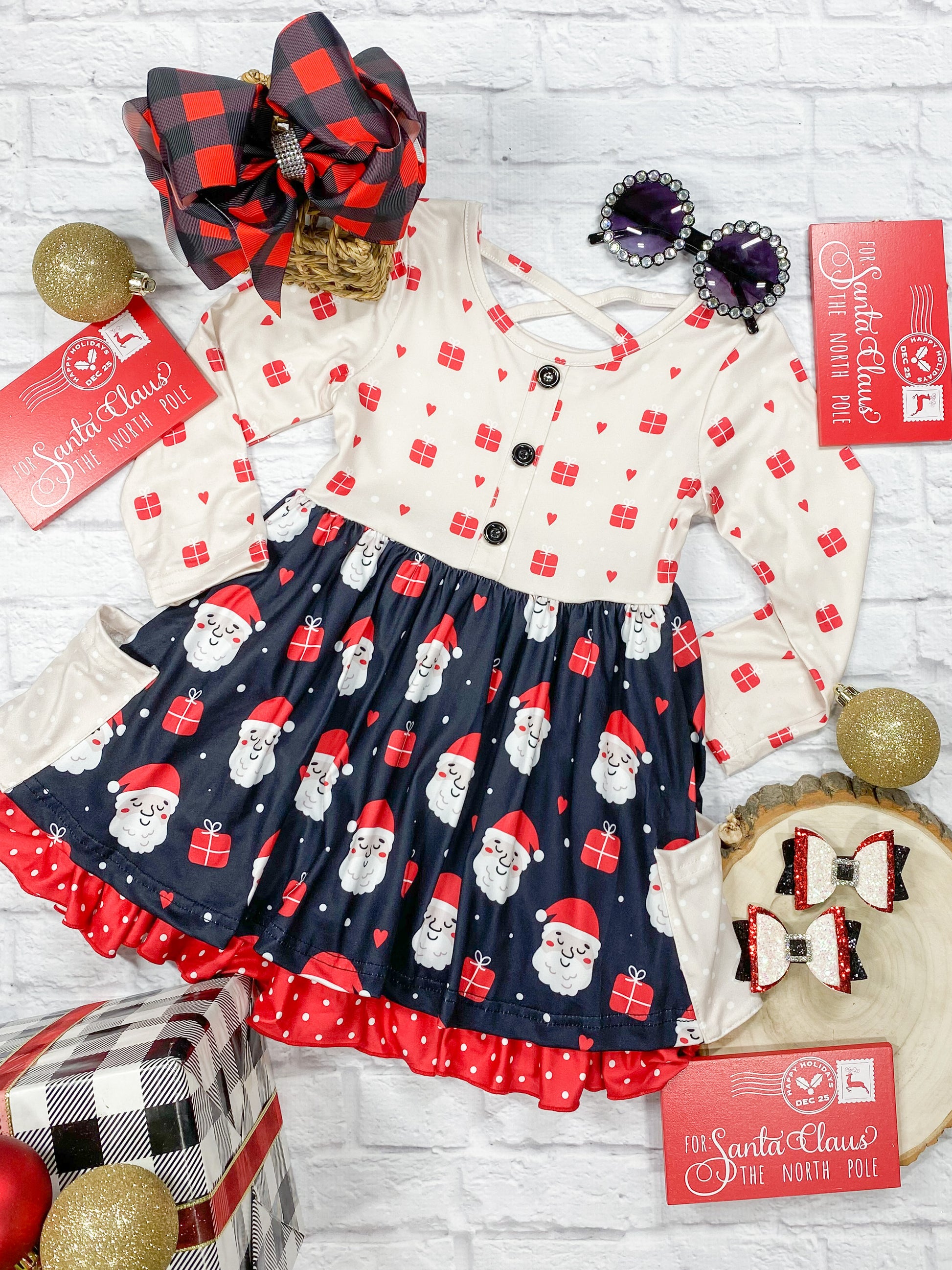 Santa's Bringing Gifts Tiered Dress