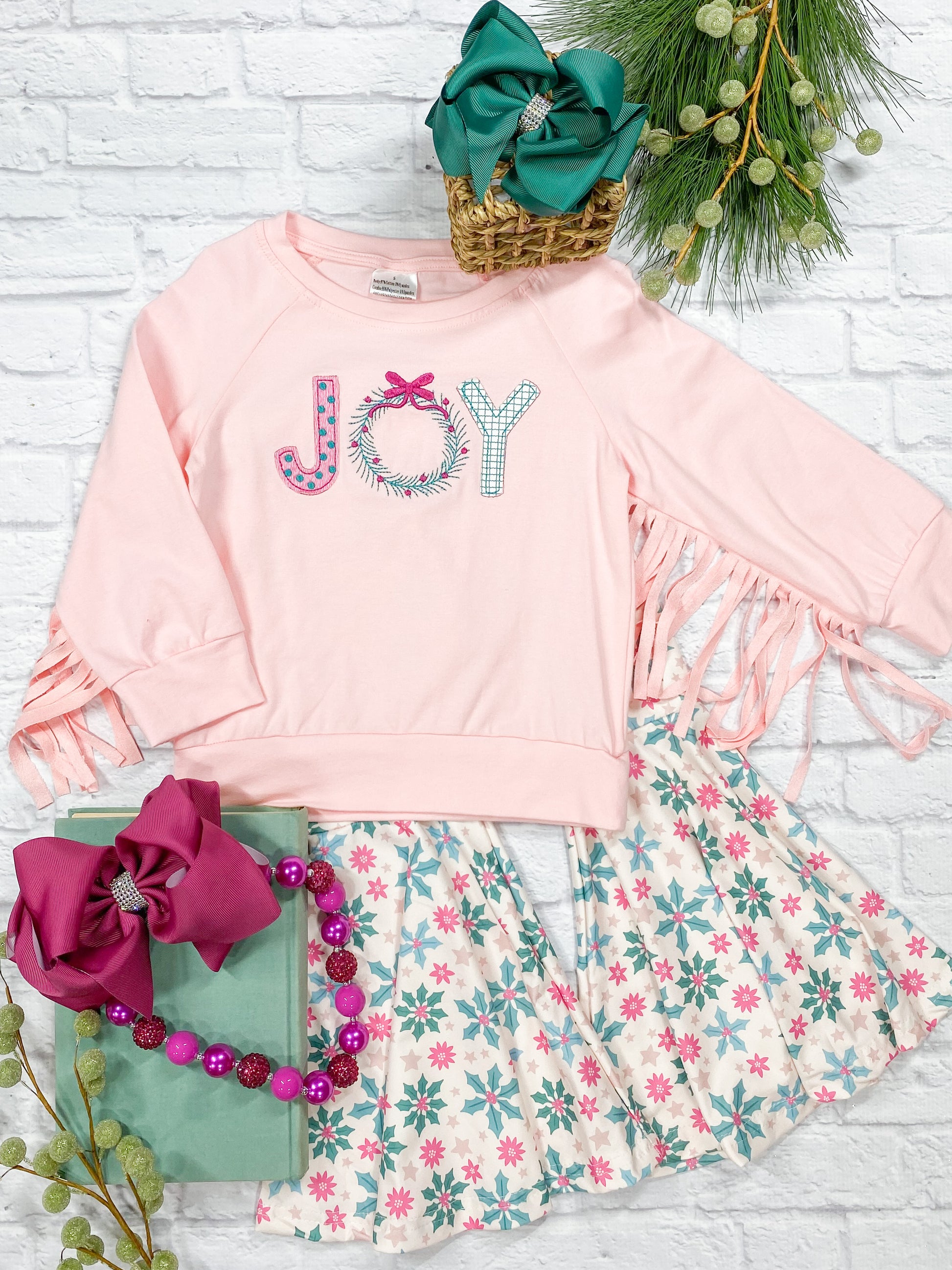 JOY Fringe Sweater & Holly  Bell Bottom Set