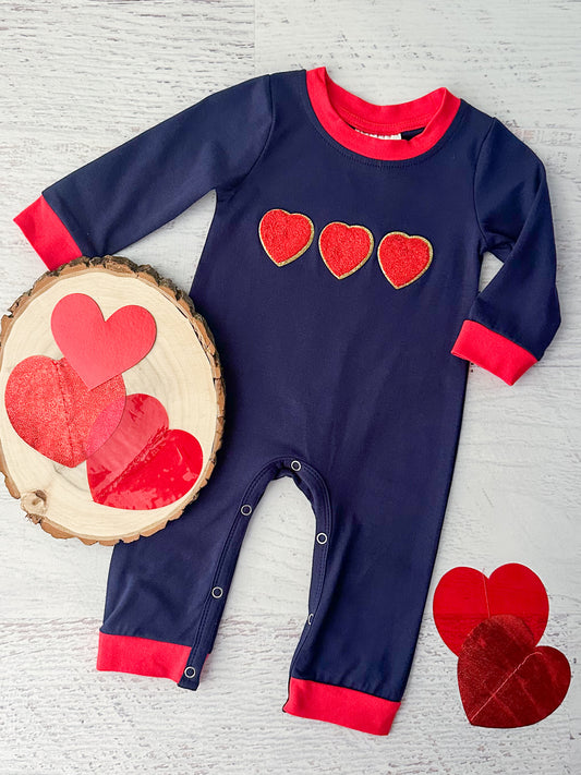 Vintage Valentine Denim Infant Boy's Onesie