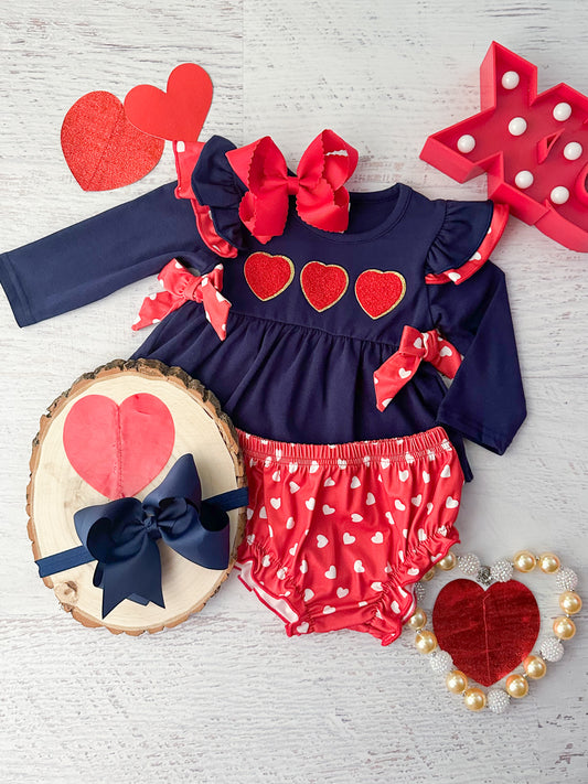 Vintage Valentine Infant Romper Set