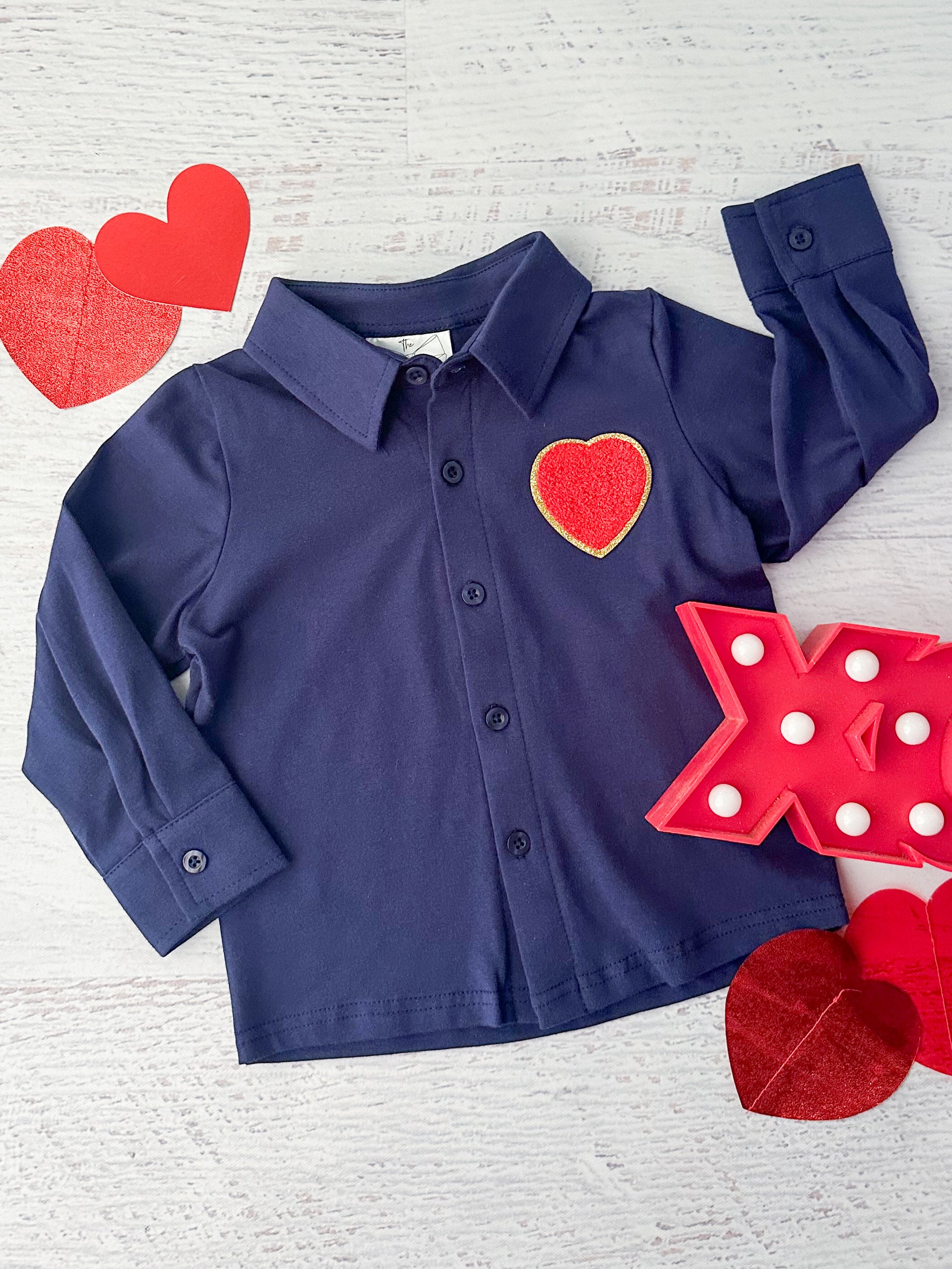 Vintage Valentine Boy's Button Down