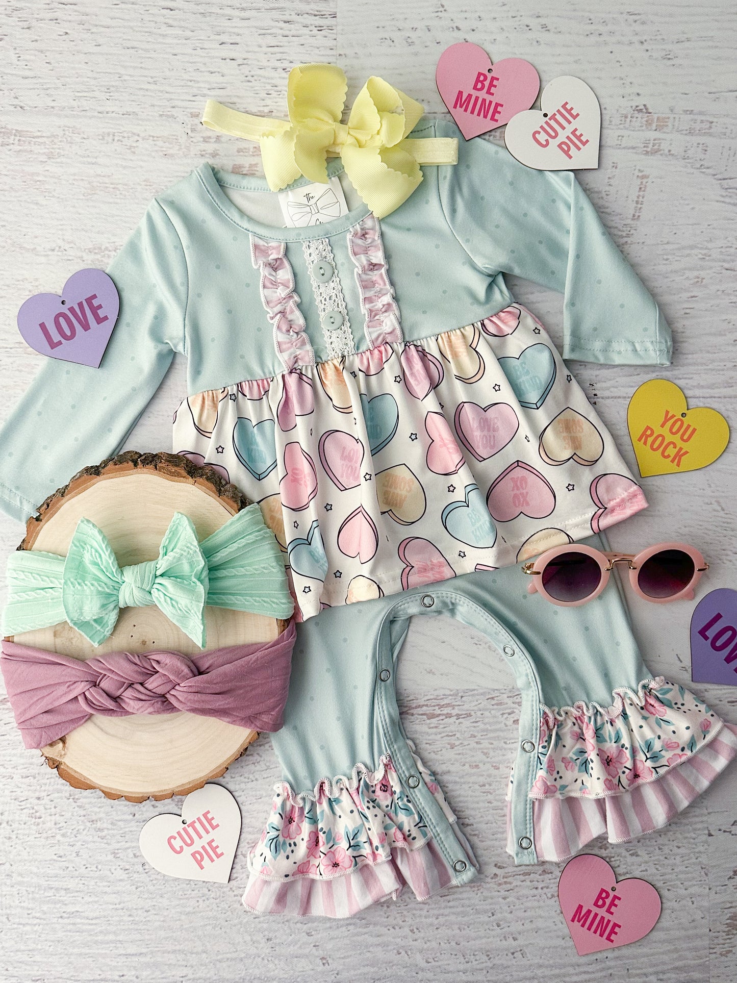 Pastel Hearts Infant Girl's Romper