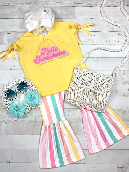 Hello Sunshine Colorful Stripes Pants Set