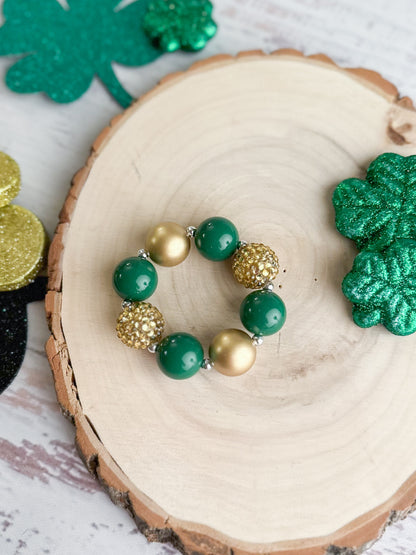 Green & Gold Chunky Bracelet