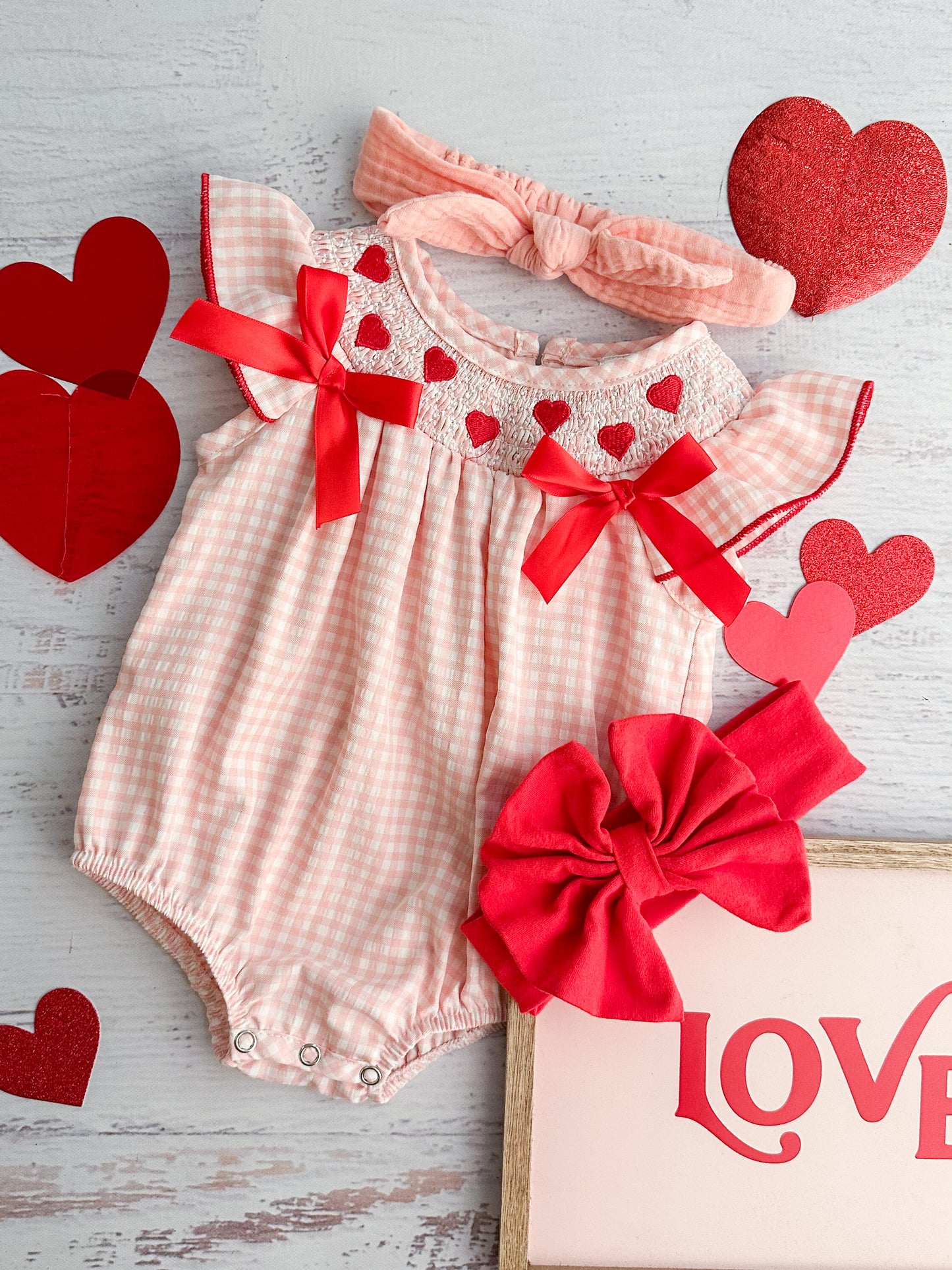 Love Me Some Gingham Infant Romper