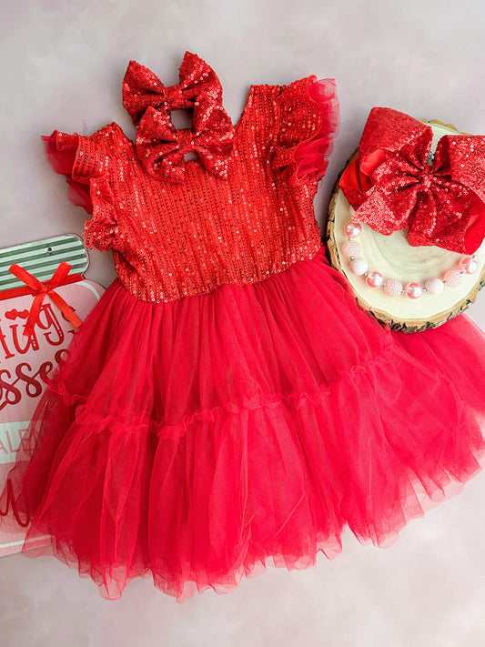 Tulle & Ruffles Red Twirl Dress