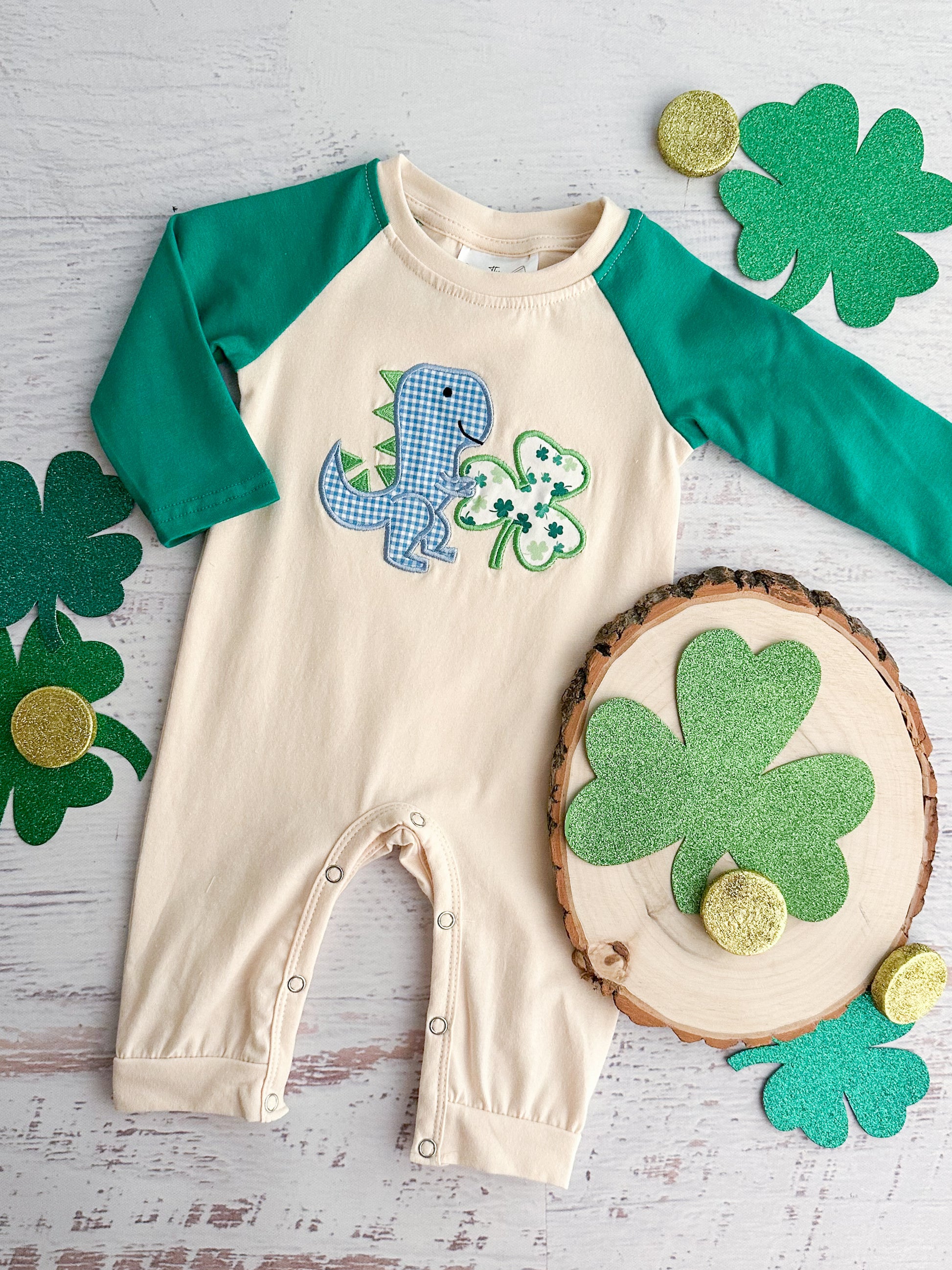 Lucky Dinosaur Infant Boy's Onesie