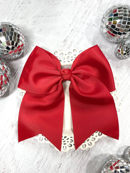 red solid cheer bow