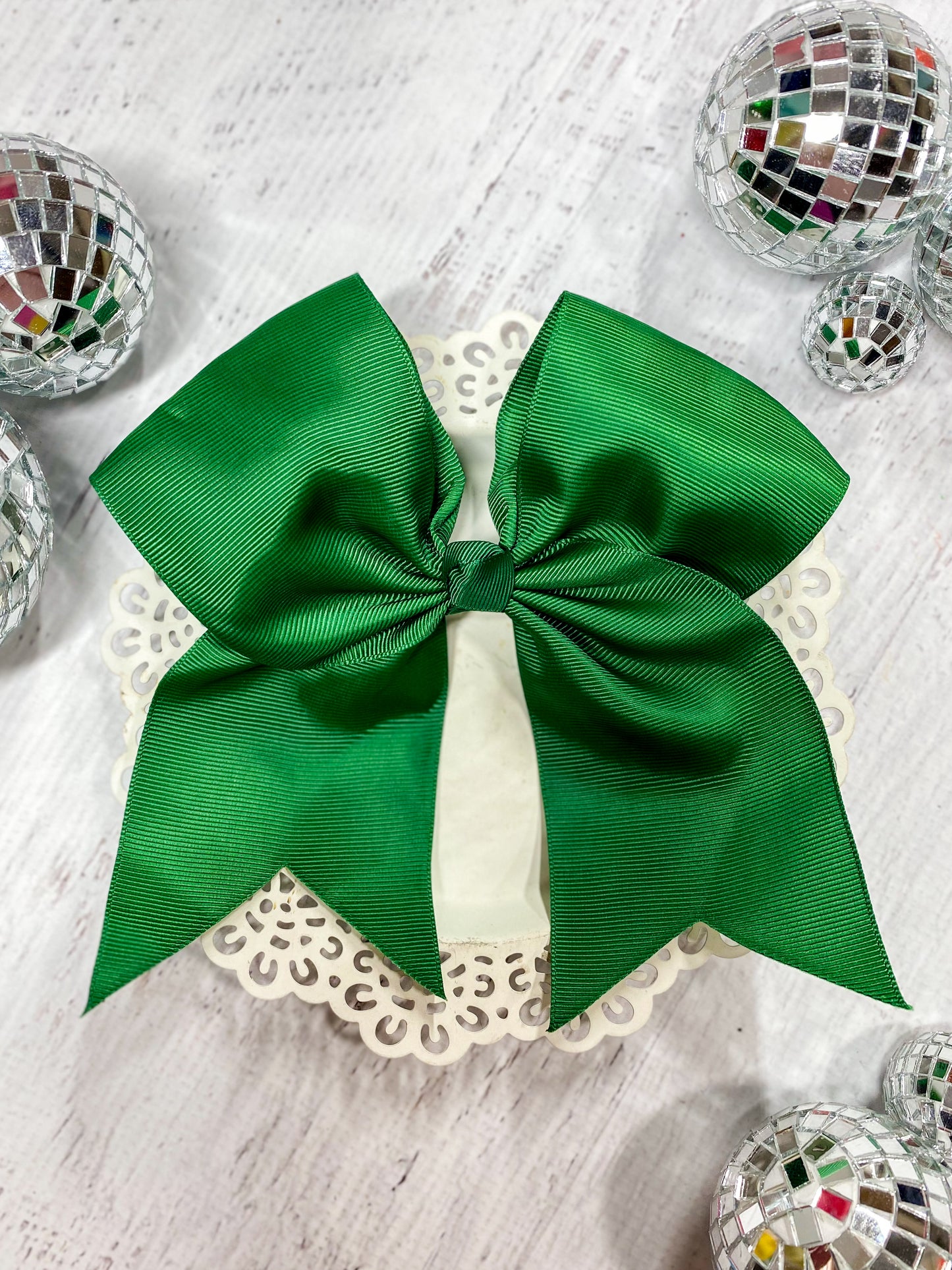 hunter green solid cheer bow