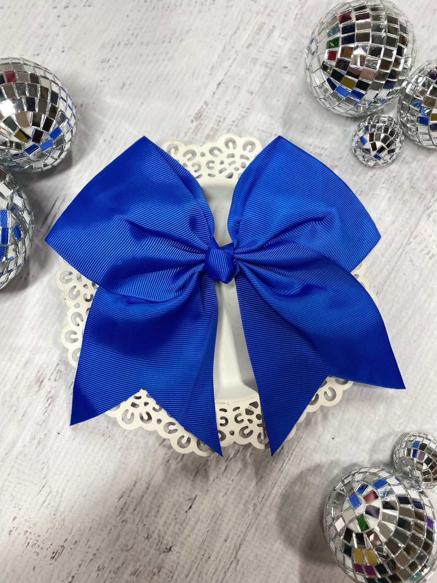 royal blue solid cheer bow