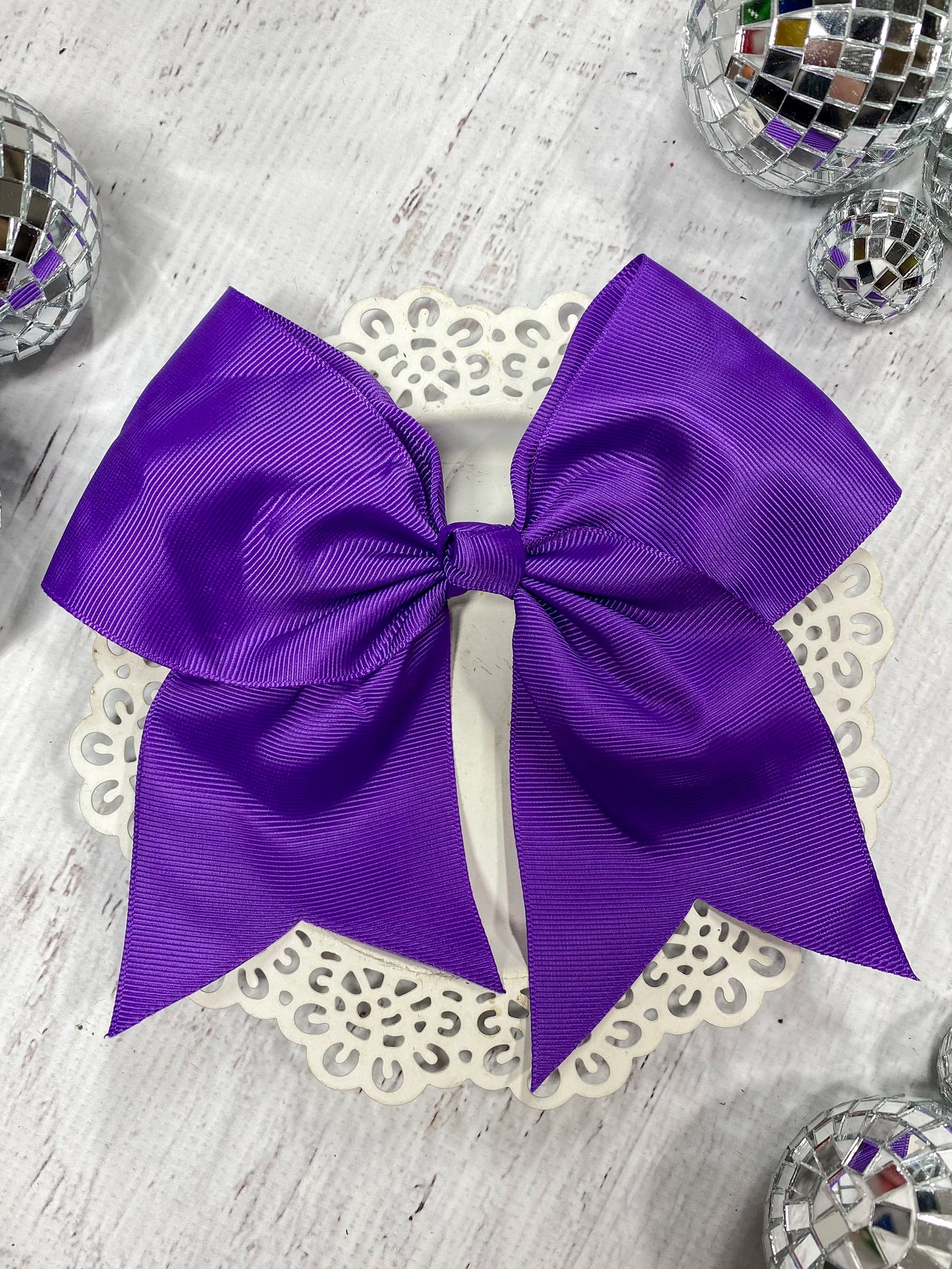 purple solid cheer bow