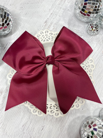 maroon solid cheer bow