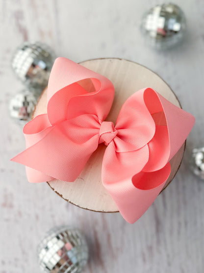 Pink Oversize Grosgrain Hair Bow