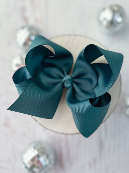 Hunter Green Oversize Grosgrain Hair Bow