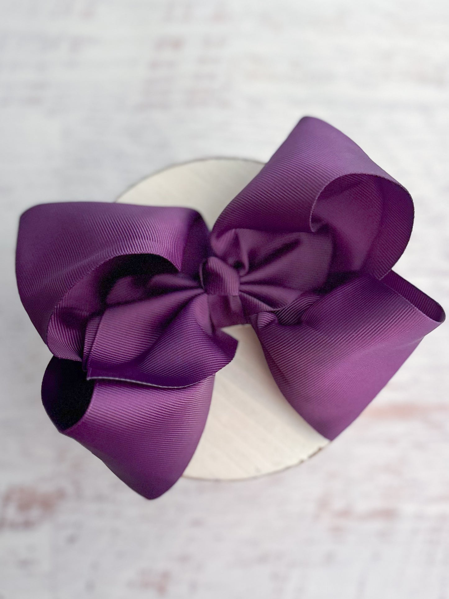 eggplant texas size hair bow