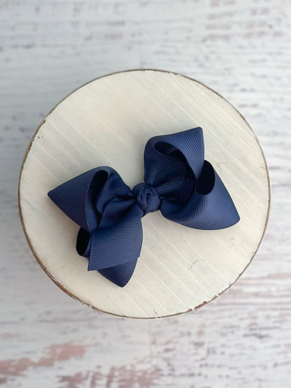 Navy Essential Grosgrain Hair Bow