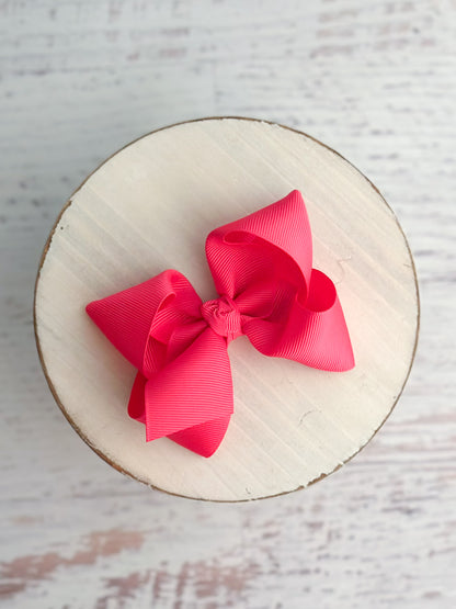 Hot Pink Essential Grosgrain Hair Bow