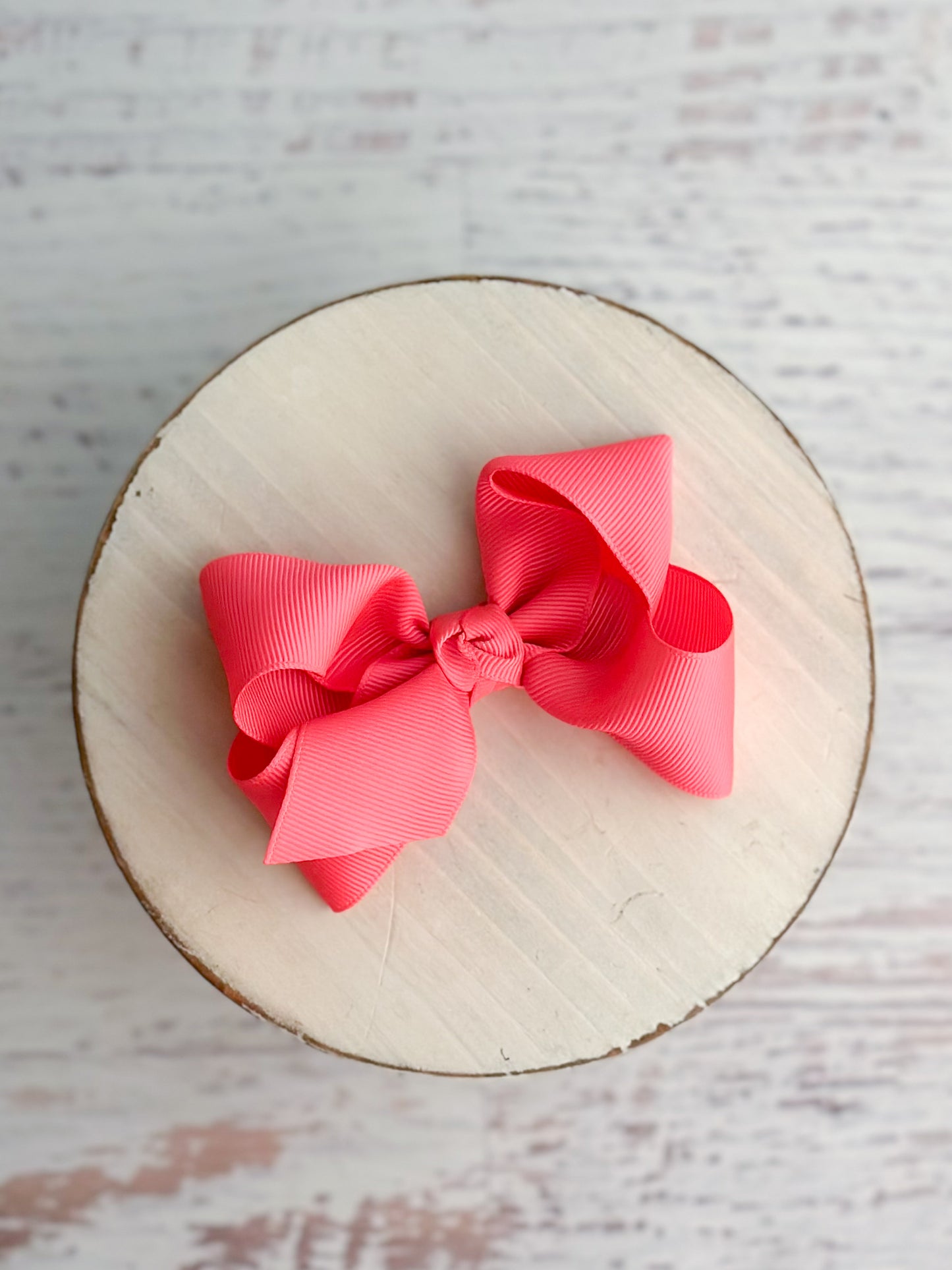 Neon Pink Essential Grosgrain Hair Bow