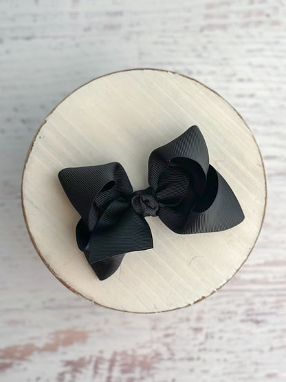 Black Essential Grosgrain Hair Bow