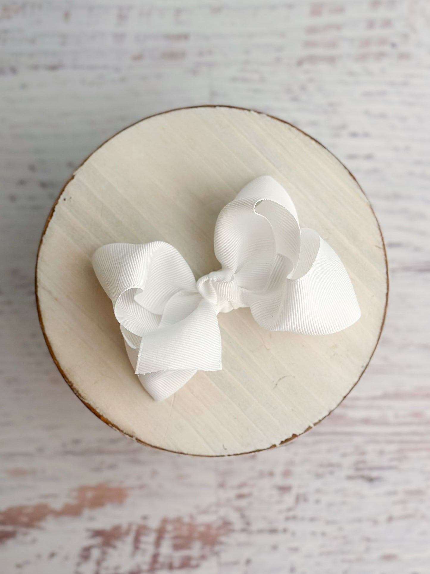 White Essential Grosgrain Hair Bow