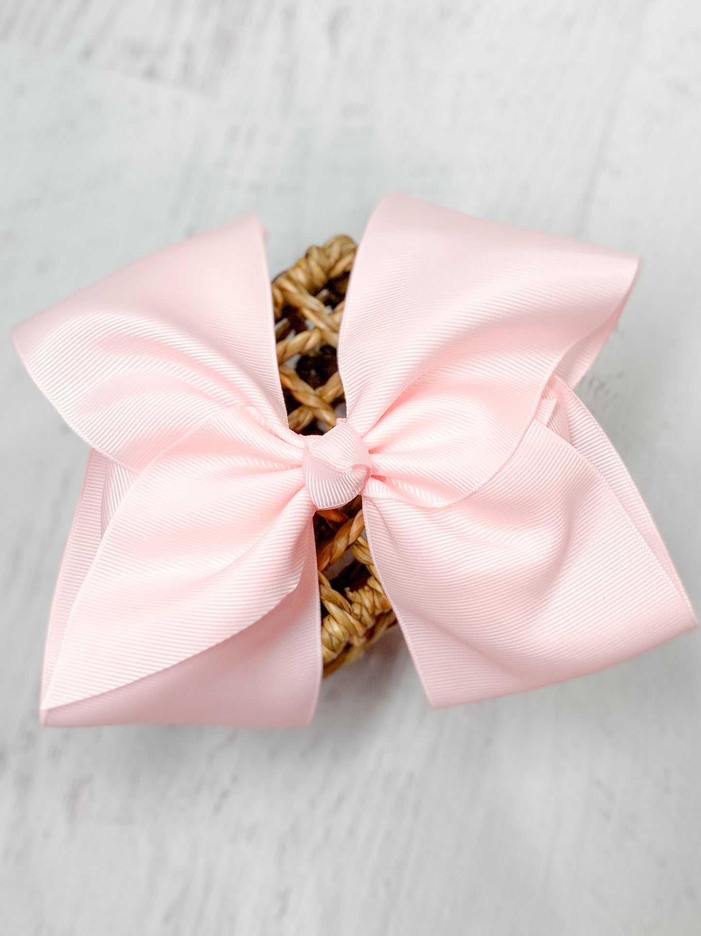 Light Pink Texas Size Big Hair Bows with French Clip