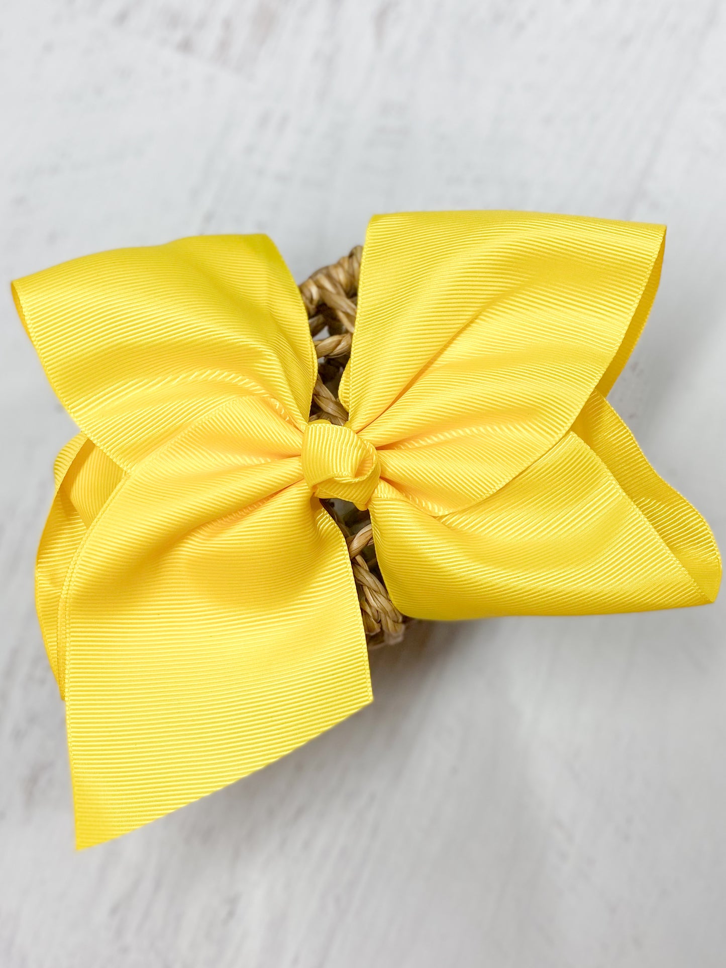 Lemon Yellow Big Bows - Texas Size Grosgrain Hair Bow