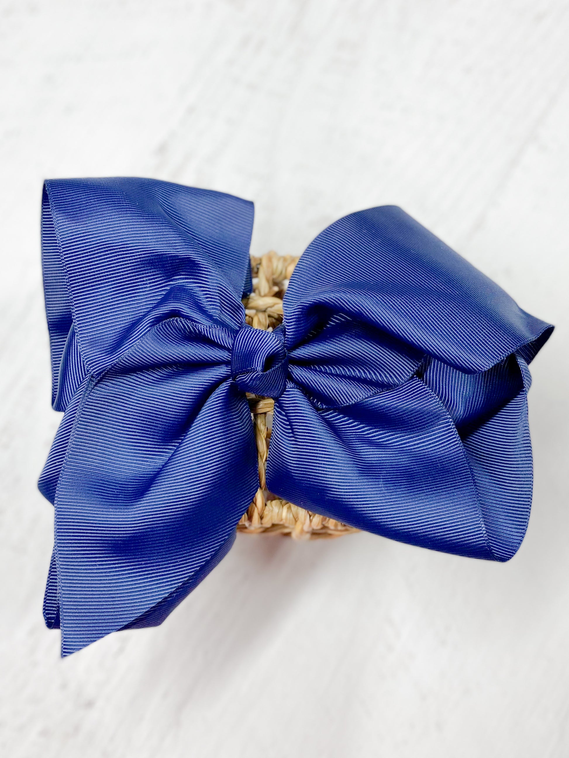 Navy Big Bows - Texas Size Grosgrain Hair Bow