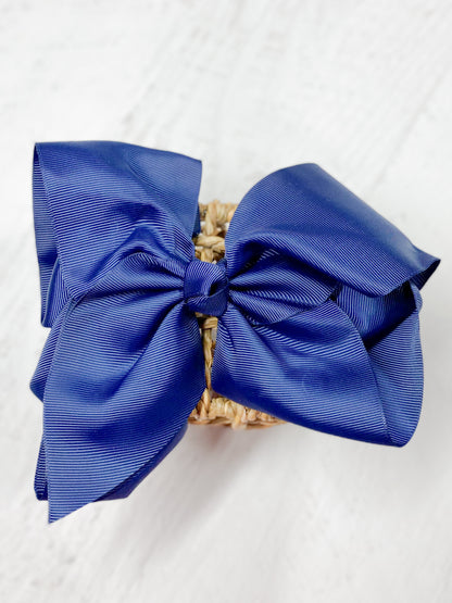 Navy Big Bows - Texas Size Grosgrain Hair Bow