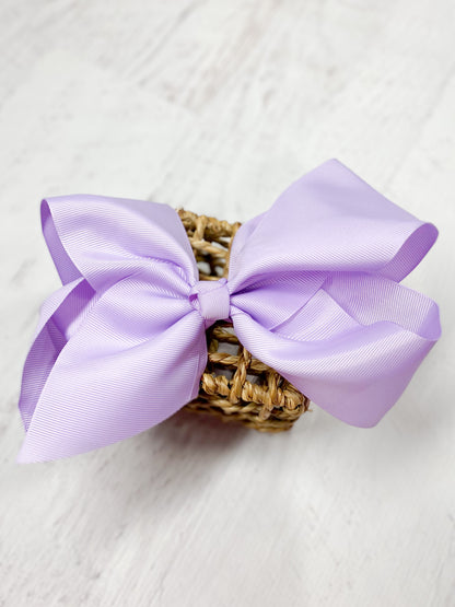 Lavender Texas Size Big Hair Bows with French Clip