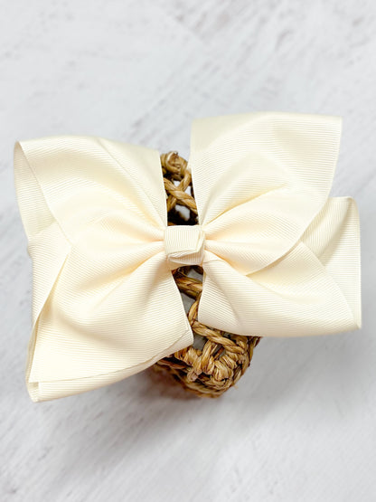 Ivory Big Bows - Texas Size Grosgrain Hair Bow