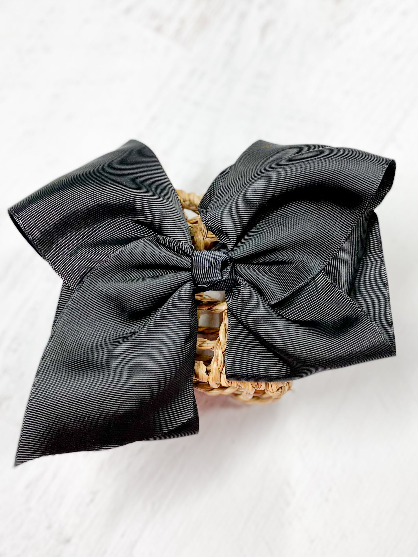 Black Texas Size Big Hair Bows with French Clip