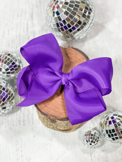 purple classic girls hair bow