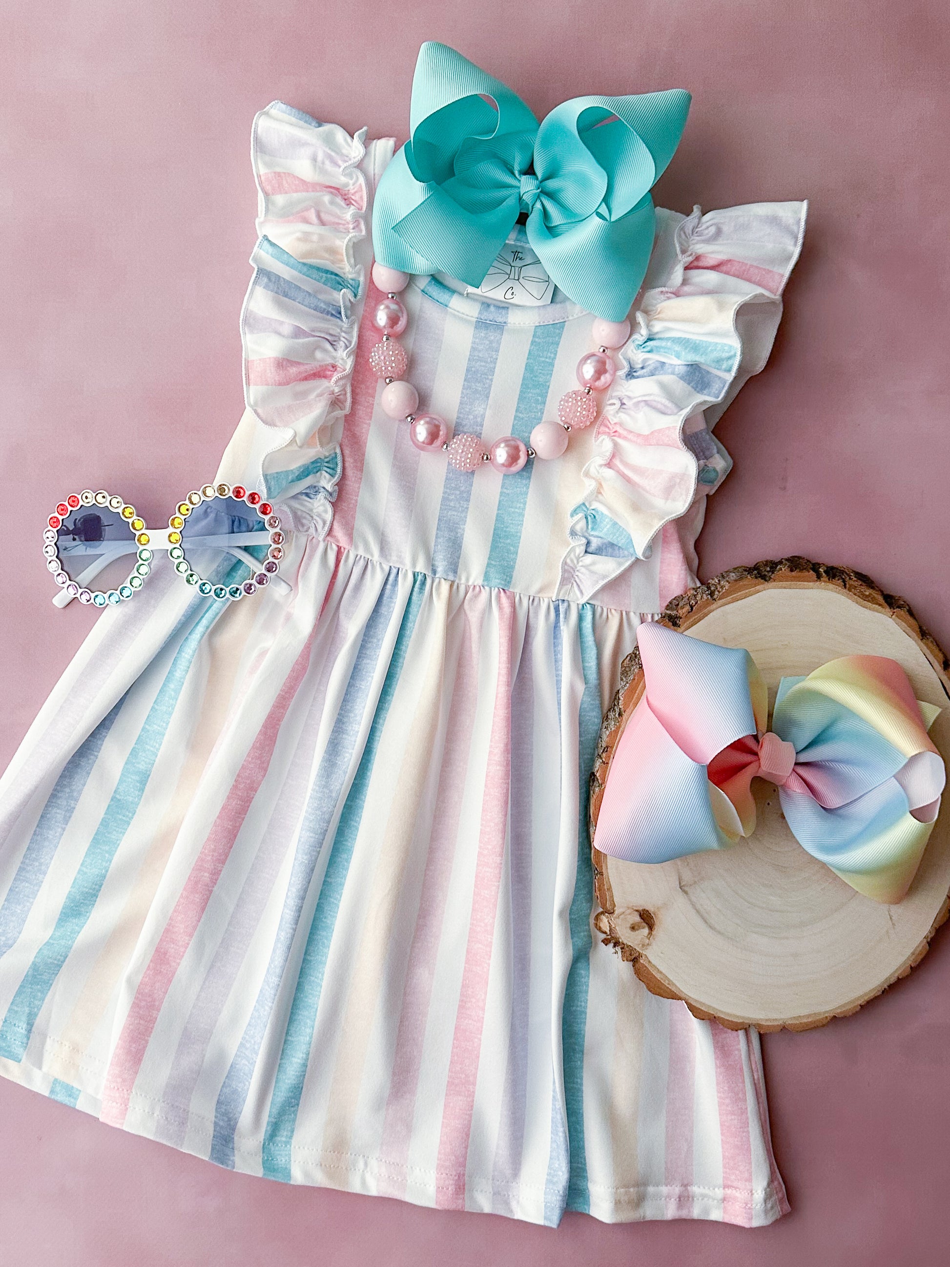 Pastel Stripes Apron Dress