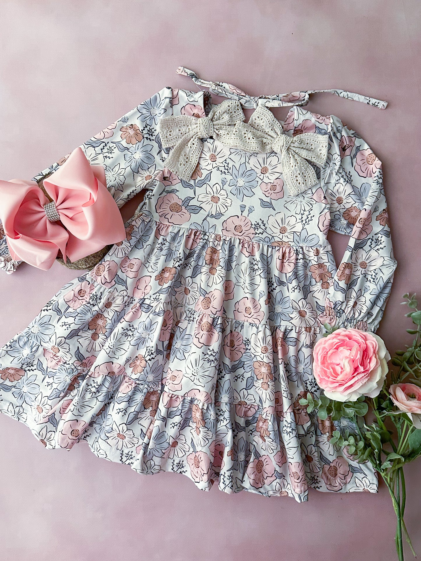 Vintage Floral Smocked Dress